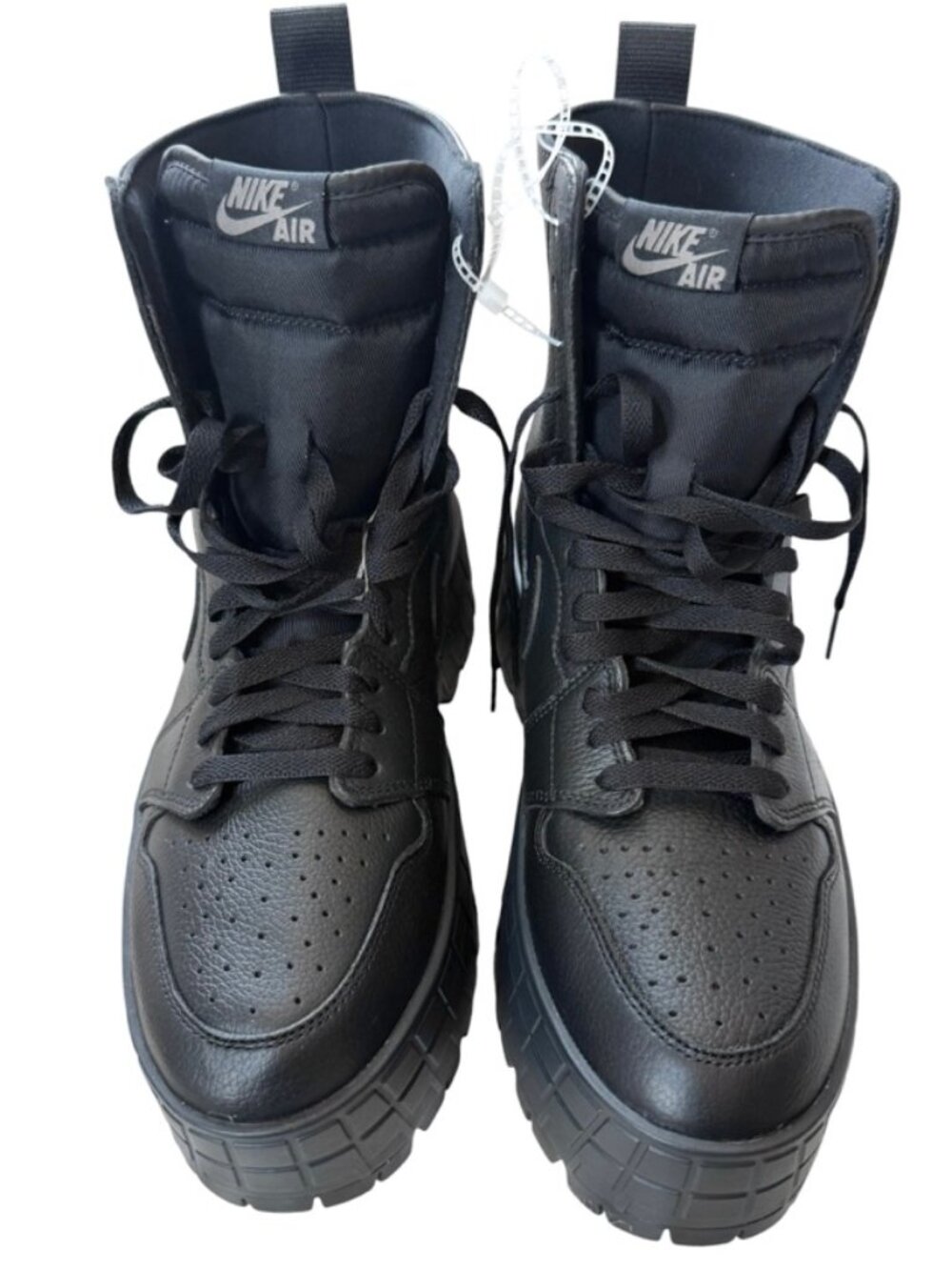 New! Women's Nike Air Jordan 1 High Brooklyn Platform FJ5737-001 Triple Black
